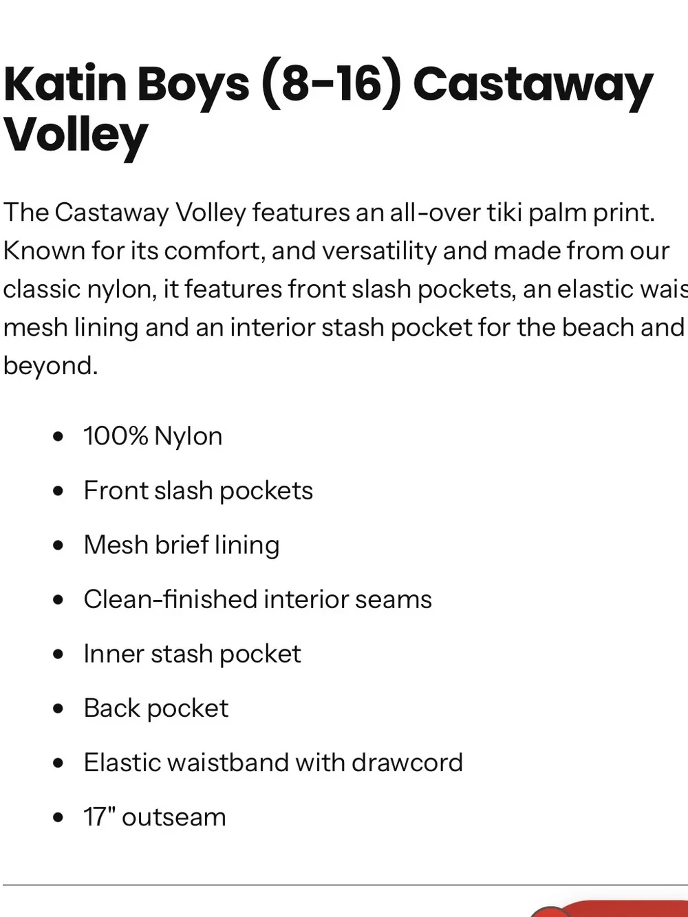 Katin Cast Away Volley Boardshorts, size large